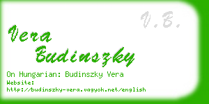 vera budinszky business card